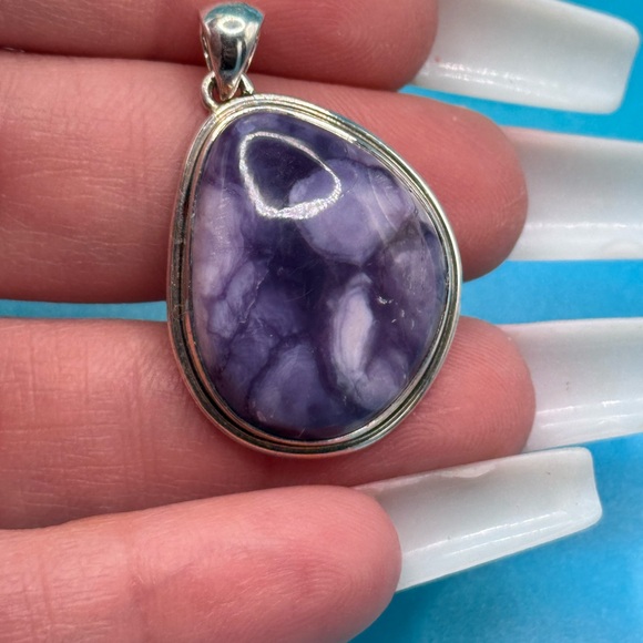 RARE Tiffany Stone Utah 925 Sliver Pendant Gemstone Rare Natural Stone - Picture 7 of 7